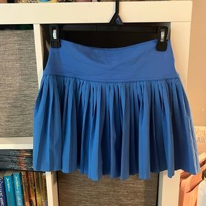 Aerie blue pleated skirt, not for sale at the moment so I’m not sure the name.